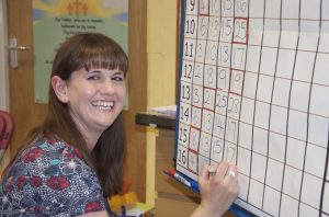 Amy Mace, preparing the event