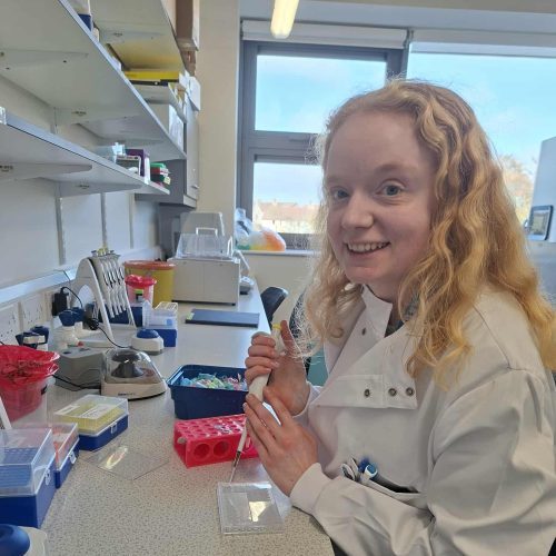 Lena in the lab at RGU